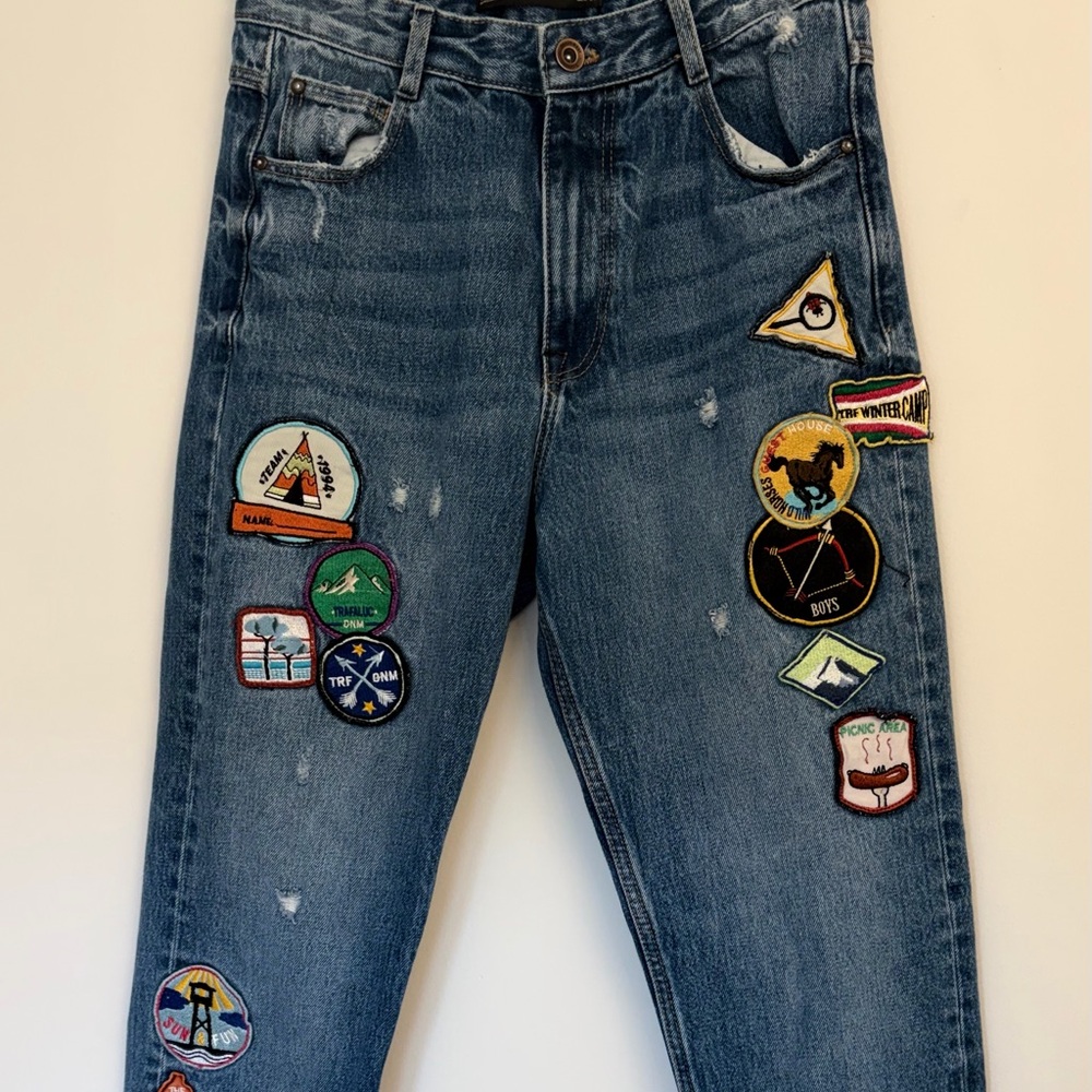 Zara Denim with Tan Label